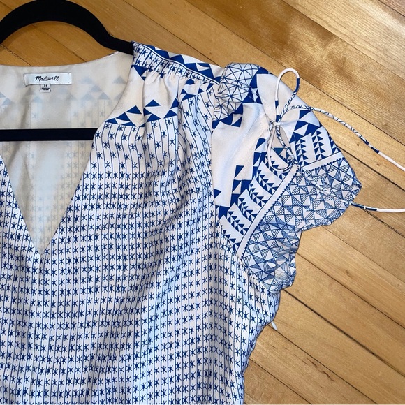 Madewell Poppy Dress in Ionian Tile Tie Sleeve Retro Coquette Tomato Girl - Picture 5 of 16